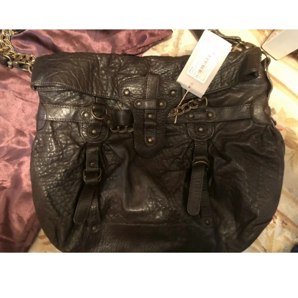 Abaco Paris Java/Dark Brown Lambskin Leather Bag